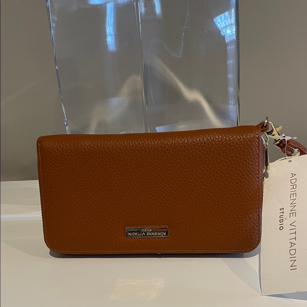 Adrienne Vittadini Tan Leather Wallet/Wristlet